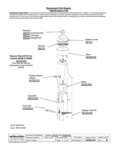 Diagram Diagram and Parts List for 1G96700  Hamilton Beach Juicer